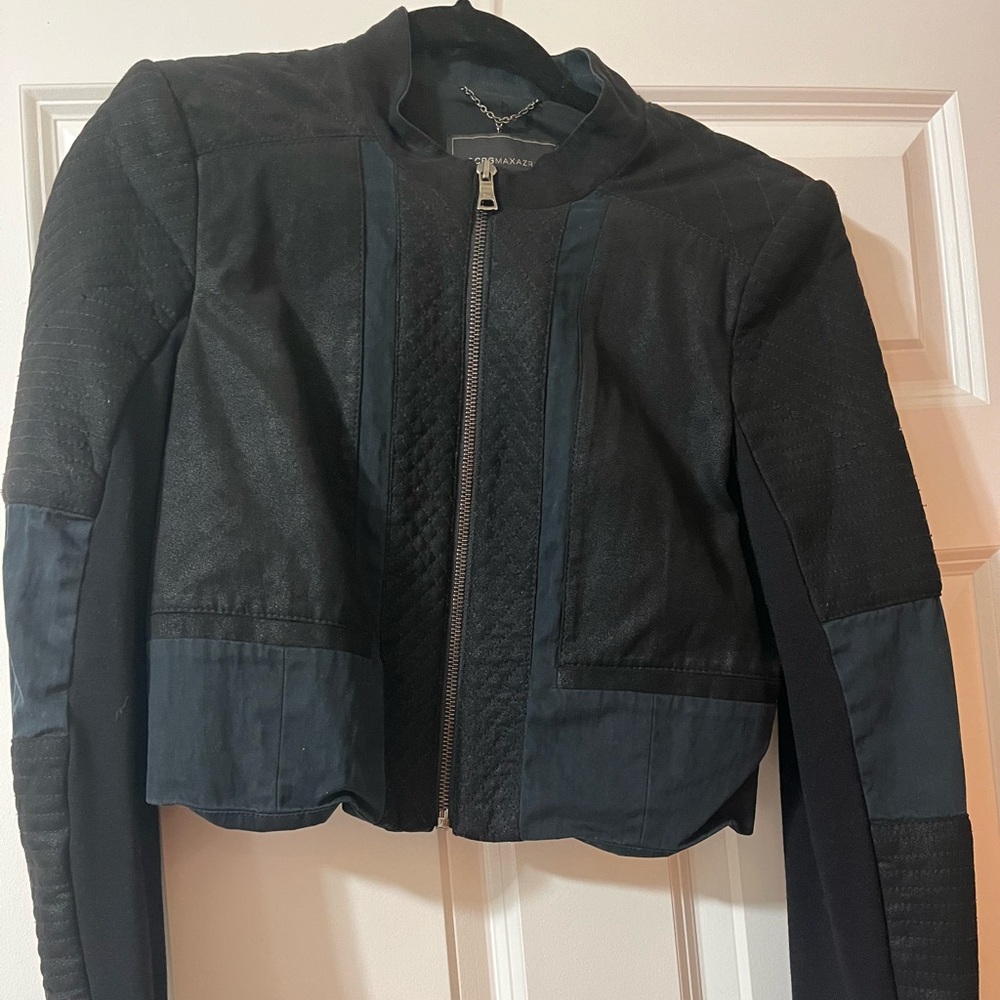Bcbgmaxazria Black Utility Moto Jacket